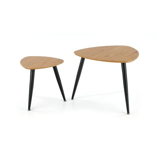 NICEA 2, komplet 2 klopi hrast zlati/črna