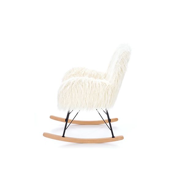 Nihajni stol iz umetnega krzna AUSTIN - krem