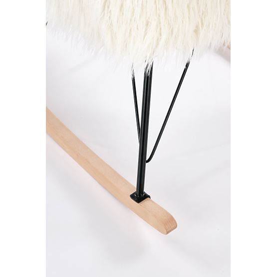 Nihajni stol iz umetnega krzna AUSTIN - krem