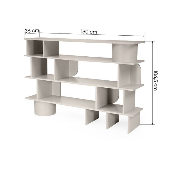 Nizka polica Rangali, kašmir, zaobljena