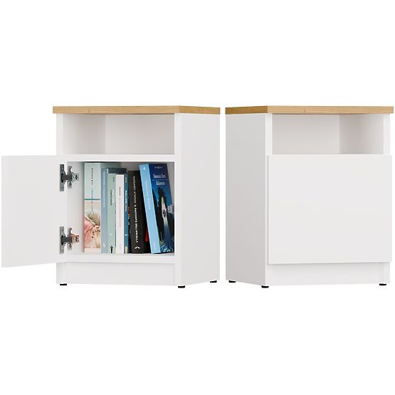 Nočna omarica GALAX 30/1D BELA-ARTISAN