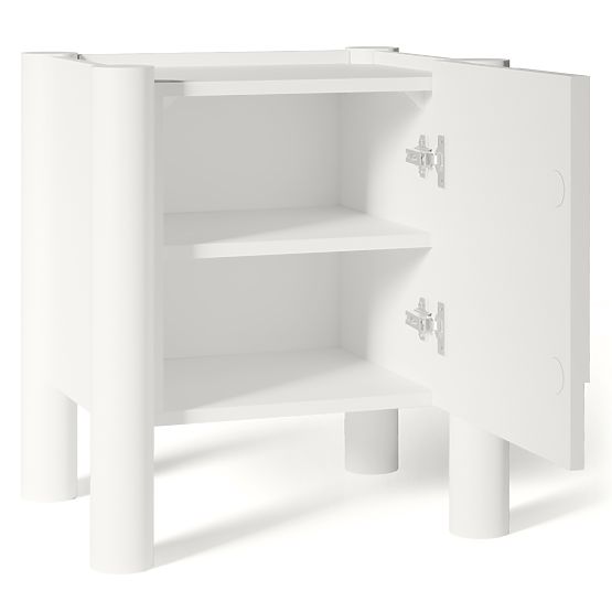 Nočna omarica Lunaria z rezkanim čelom, bela