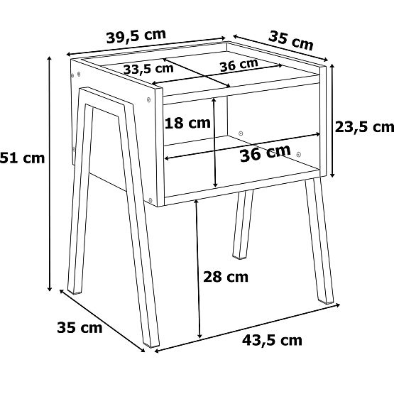 Nočna omarica SKIVE MODERN OAK