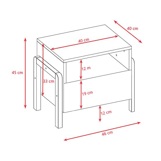 Nočna omarica Viktor - bela