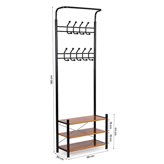 Obešalnik s policami za čevlje ModernHome