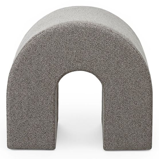 Oblazinjen puf Arc, zaobljen, svetlo rjav