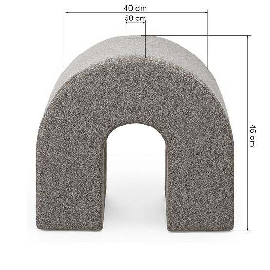 Oblazinjen puf Arc, zaobljen, svetlo rjav