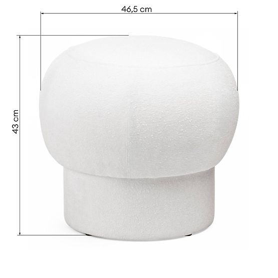 Oblazinjen puf Bloop, okrogel, bel