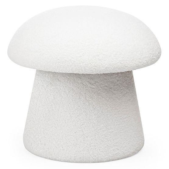 Oblazinjen puf Cap, bel, boucle, zaobljene oblike