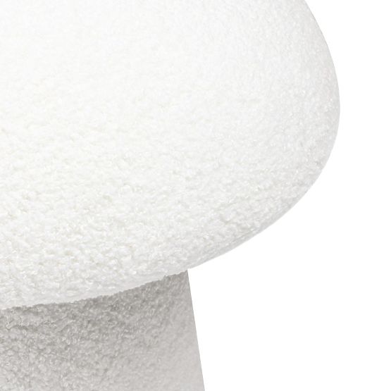 Oblazinjen puf Cap, bel, boucle, zaobljene oblike