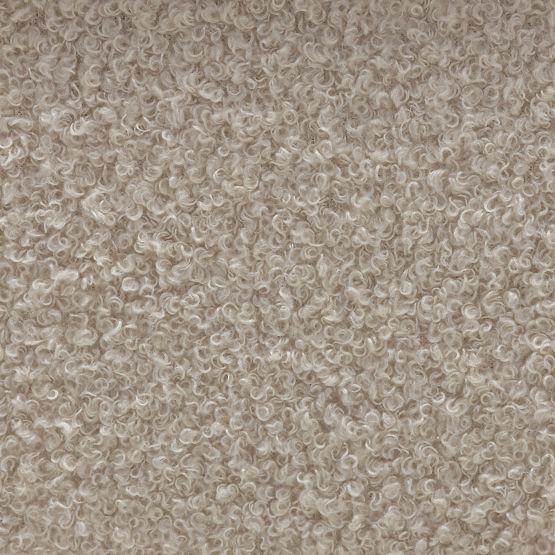 Oblazinjena klop Loppo svetlo bež, boucle, Oreh Wisconsin