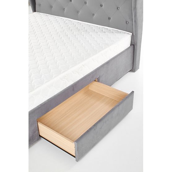 Oblazinjena postelja 160x200 SABRINA - temno siva