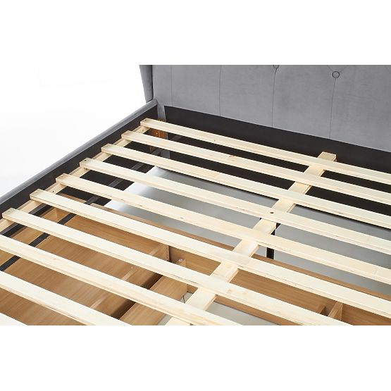 Oblazinjena postelja 160x200 SABRINA - temno siva