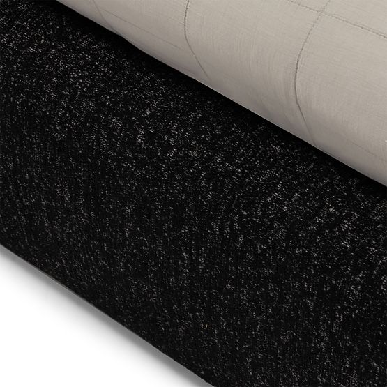 Oblazinjena postelja Fencee 160x200 cm, z letvami, zaobljena, črna