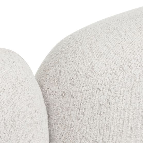 Oblazinjena postelja Fencee 160x200 cm, z letvami, zaobljena, svetlo bež