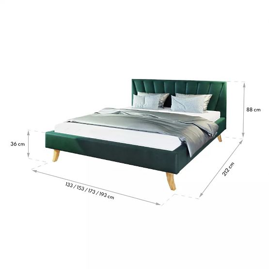 Oblazinjena postelja HEAVEN 120 x 200 cm - Siva