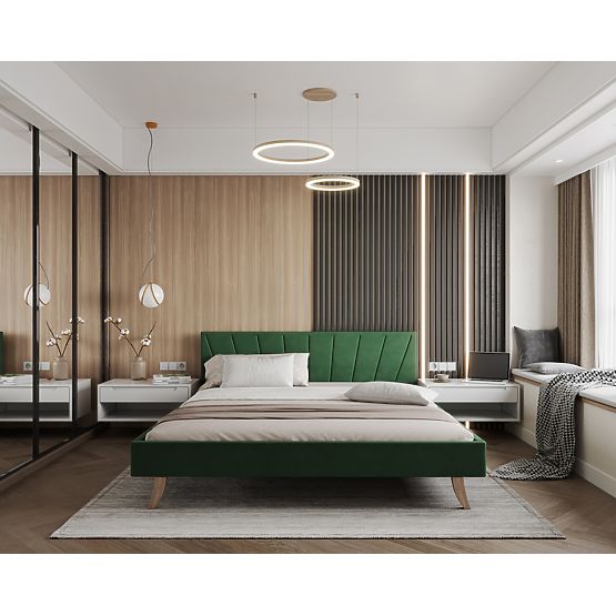 Oblazinjena postelja HEAVEN 160 x 200 cm - Zelena