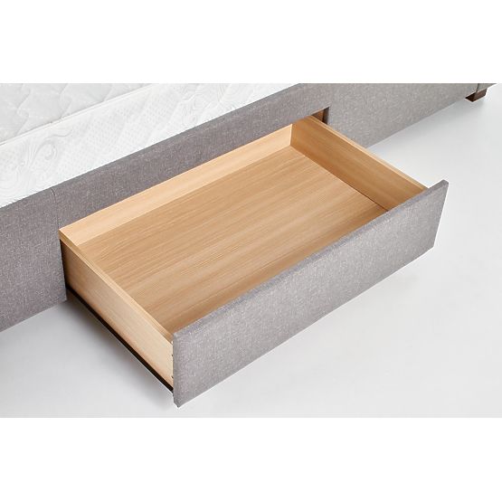 Oblazinjena postelja MODENA 140 cm s predali siva (6p=1ks)