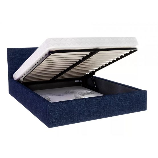 Oblazinjena postelja TULSA 120 x 200 cm - Temno modra