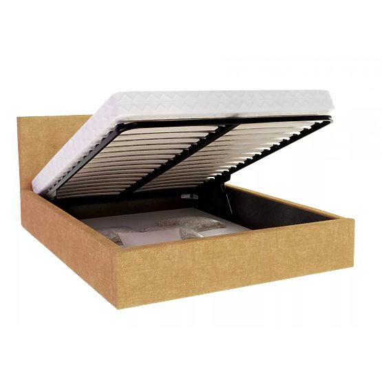 Oblazinjena postelja TULSA 140 x 200 cm - Rumena