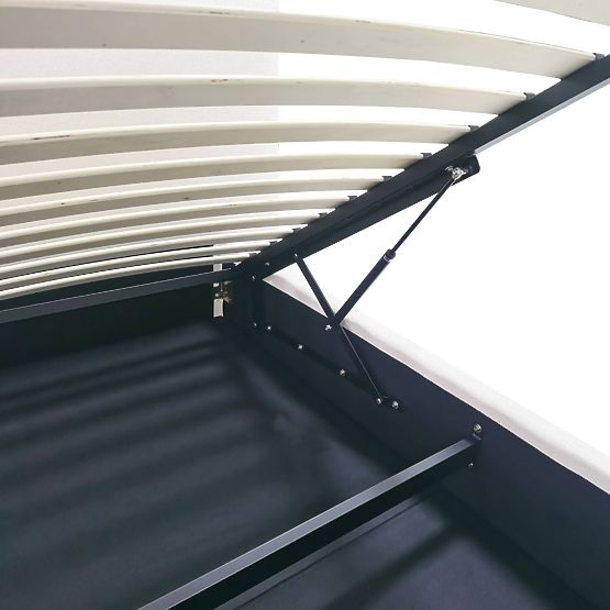 Oblazinjena postelja Yunar 180x200 cm, z letvami in shranjevalnim prostorom, bež