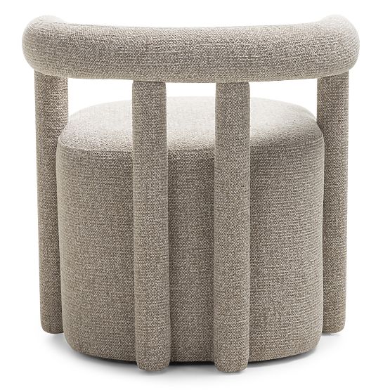 Oblazinjeni fotelj Glen siv, zaobljene oblike