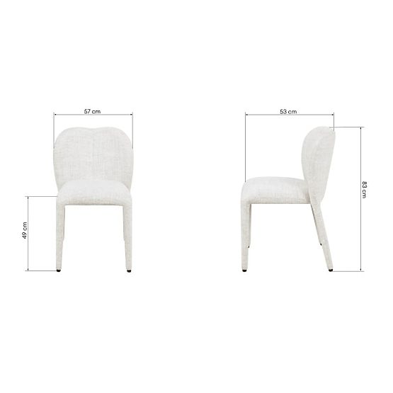 Oblazinjeni stol Asan, bež-siva