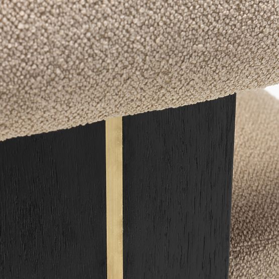 Oblazinjeni stol Chili bež/črna, kavčukov les