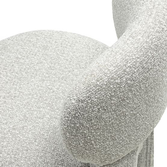 Oblazinjeni stol Falone siv, boucle, zaobljene oblike