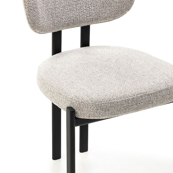 Oblazinjeni stol Flare, bež/črne noge