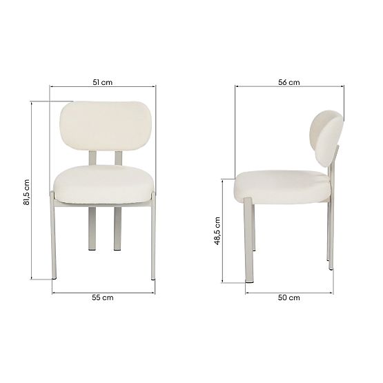 Oblazinjeni stol Flare, krem/bež