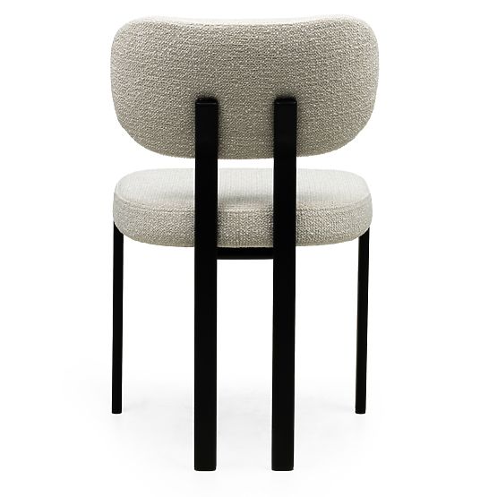 Oblazinjeni stol Flare, svetlo bež/črne noge