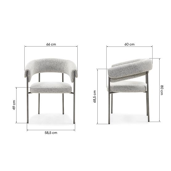 Oblazinjeni stol Portia siva