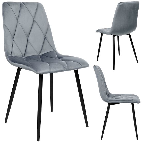 Oblazinjeni žametni stol Madison Velvet grafit