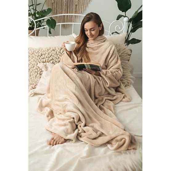 Odeja CASHMERE TOUCH z rokavi - 150 x 210 cm (bež)