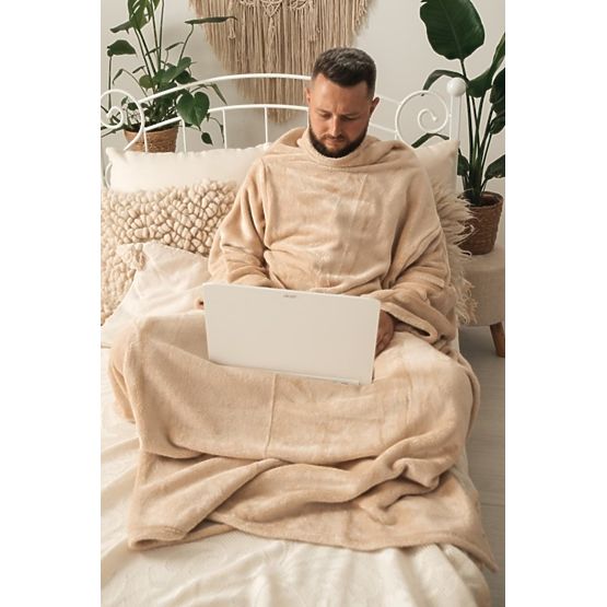 Odeja CASHMERE TOUCH z rokavi - 150 x 210 cm (bež)