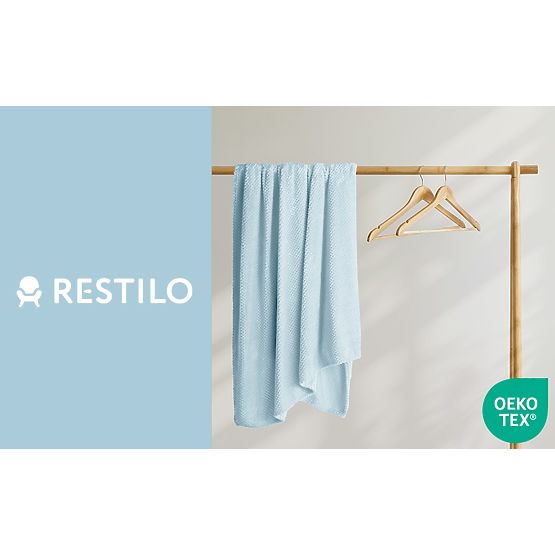 Odeja HENRY modra barva z žakardnim vtiskom moderni stil 170x210