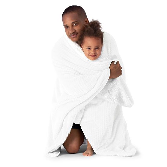 Odeja SHLEEPY bela barva z žakardnim vzorom klasičen stil 130x180