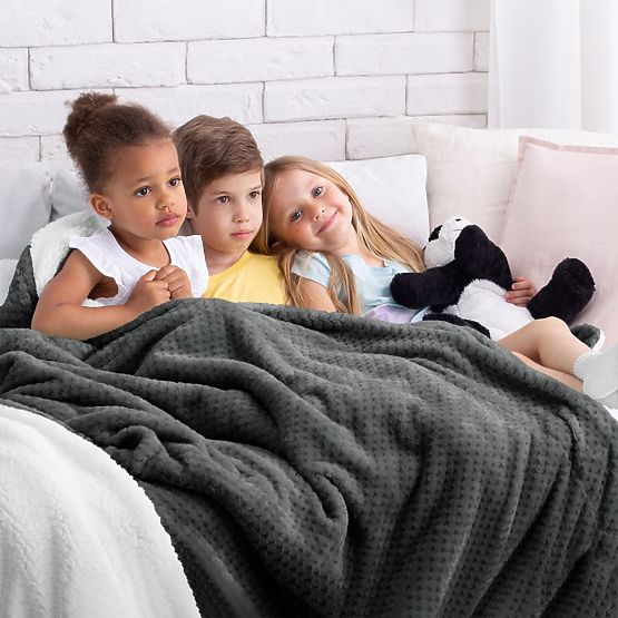 Odeja SHLEEPY grafitna barva žakardno vtisnjena klasični stil 170x210