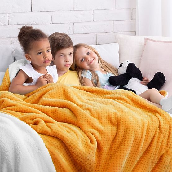 Odeja SHLEEPY oranžna žakardno vtisnjena klasični slog 130x180