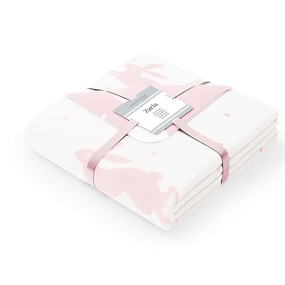 Odeja ZARIA barva pudrova roza tiskana 150x200