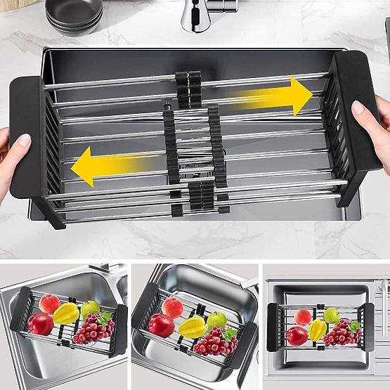 Odkapni košara za pomivalno korito ORDOS črna