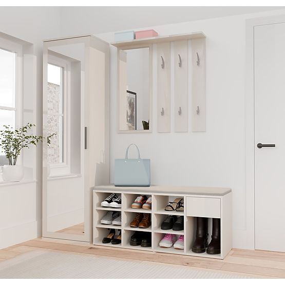 Odprta omara za čevlje TALLIN KAŠMIR BEŽ za predsobo