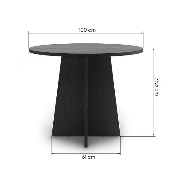Okrogla jedilna miza Merlo 100 cm, črna