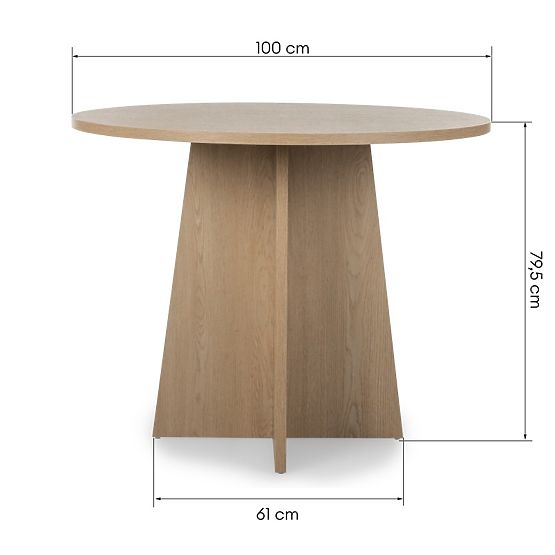 Okrogla jedilna miza Merlo 100 cm, Hrast Cremona Torro