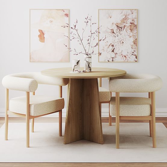 Okrogla jedilna miza Merlo 100 cm, hrast Cremona Torro