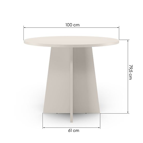 Okrogla jedilna miza Merlo 100 cm, kašmir