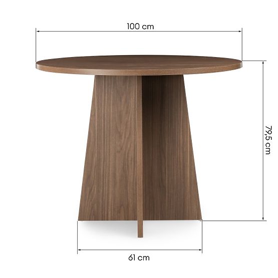 Okrogla jedilna miza Merlo 100 cm, oreh lincoln
