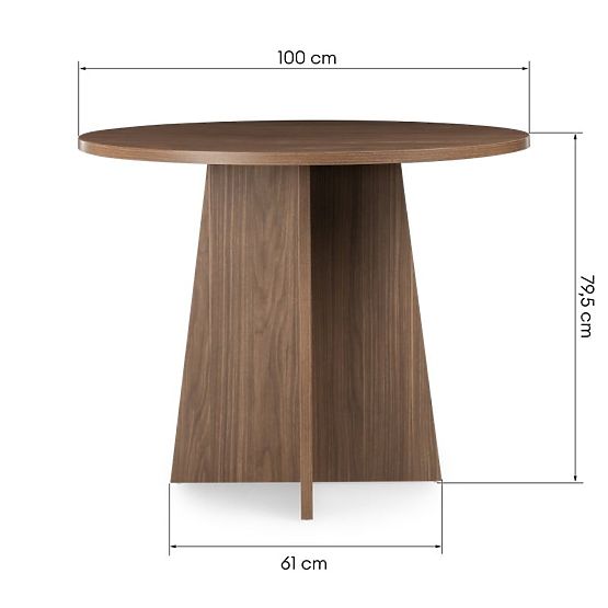 Okrogla jedilna miza Merlo 100 cm, oreh lincoln