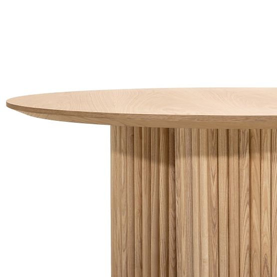 Okrogla konferenčna miza Vesby 100 cm, naravni hrast, jesen, lamele